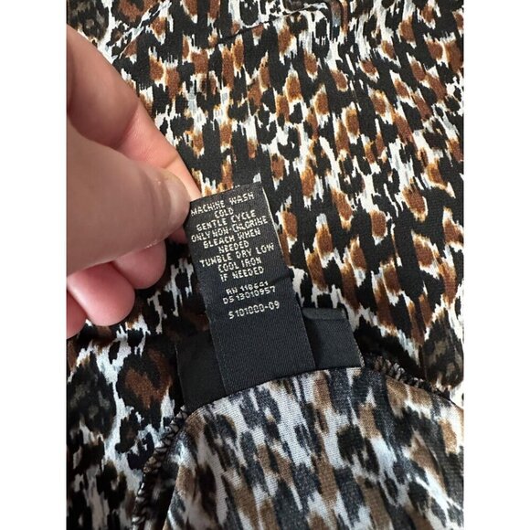 Lane Bryant Cheetah Zigzag Square Neck Elastic Sleeves Top Womens Size 22/24 - Picture 7 of 8